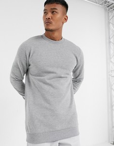 Серый удлиненный свитшот ASOS DESIGN