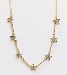 Позолоченное ожерелье с отделкой в виде звезд и фианитами ASOS DESIGN-Золотой