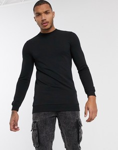 Удлиненный облегающий свитшот черного цвета ASOS DESIGN-Черный