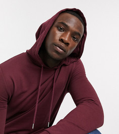Удлиненный худи бордового цвета из органического хлопка ASOS DESIGN Tall-Красный