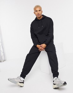 Черный спортивный oversized-костюм из органического хлопка с худи и джоггерами ASOS DESIGN