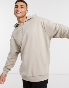 Удлиненный худи в стиле oversized бежевого цвета ASOS DESIGN-Бежевый