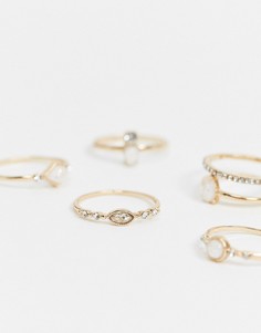 Золотистые кольца с белыми камнями ALDO Banheira-Золотой