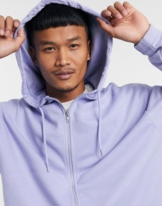 Светло-фиолетовый худи из органического хлопка в стиле oversized на молнии ASOS DESIGN