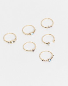 Золотистые кольца с разноцветными камнями ALDO Cristoval-Золотой