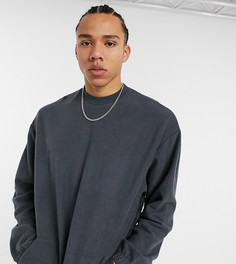 Свитшот в стиле oversized с флисовой изнанкой и эластичными манжетами ASOS DESIGN Tall-Черный