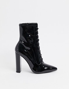 Черные ботильоны на каблуке ASOS DESIGN-Черный