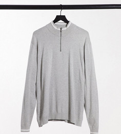 Светло-серый джемпер с молнией Only & Sons Plus