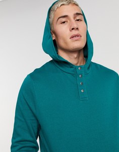 Зеленый худи в стиле oversized из органического хлопка с серебристыми кнопками ASOS DESIGN