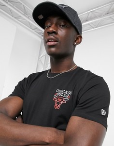 Черная футболка с принтом New Era NBA Chicago Bulls-Черный