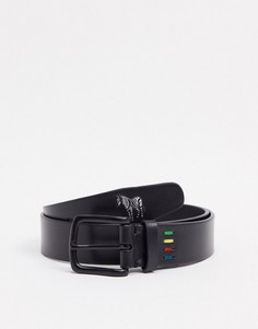 Черный ремень из искусственной кожи с разноцветным логотипом PS Paul Smith