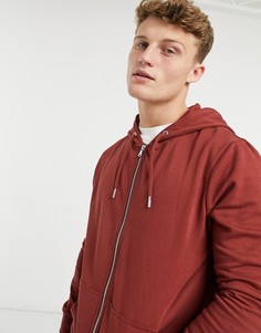 Красный худи на молнии New Look