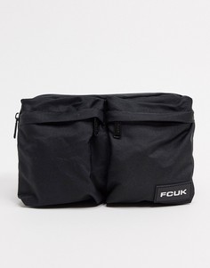 Черная нейлоновая сумка-кошелек на пояс с двумя карманами French Connection-Черный