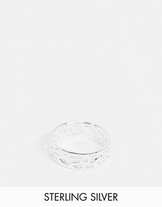 Серебристое кольцо с камуфляжным вырезом ASOS DESIGN-Серебристый