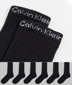 Набор из шести пар черных носков Calvin Klein-Черный