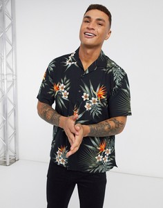 Черная рубашка с короткими рукавами Jack & Jones-Черный