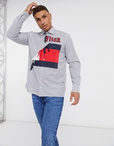 Рубашка с длинными рукавами и эффектом потертости Tommy Hilfiger Collections-Голубой