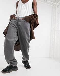Серые выбеленные мешковатые джинсы ASOS DESIGN-Серый