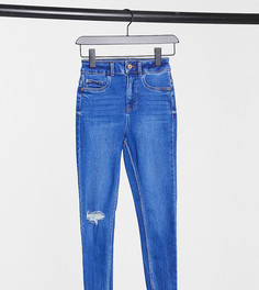Ярко-синие джинсы с завышенной талией в стиле диско New Look Petite-Голубой