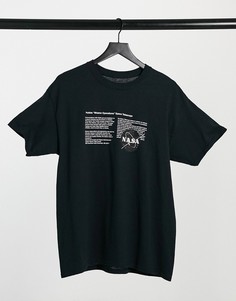 Черная футболка в стиле oversized с логотипом и текстовым принтом спереди ASOS DESIGN NASA-Черный