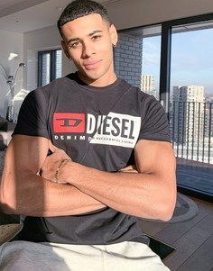 Футболка с декоративным разрезом Diesel T-Diego-Черный