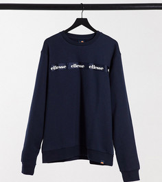 Темно-синий свитшот с отделкой лентой с логотипом ellesse PLUS Cati