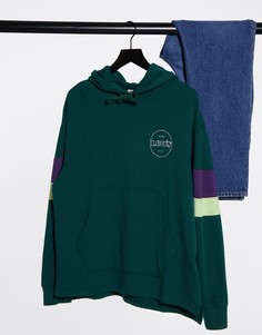 Худи темно-зеленого цвета с полосками на рукавах в стиле колор блок Levis-Зеленый Levis®