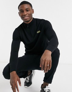 Черный джемпер из мериносовой шерсти с воротом на молнии до груди Barbour International Absorb
