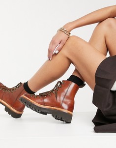 Коричневые кожаные походные ботинки Grenson Nanette-Светло-коричневый