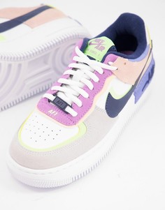 Кроссовки серого и пастельных цветов Nike Air Force 1 Shadow-Серый