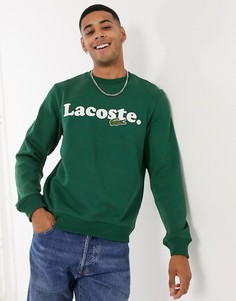 Зеленый свитшот с логотипом Lacoste