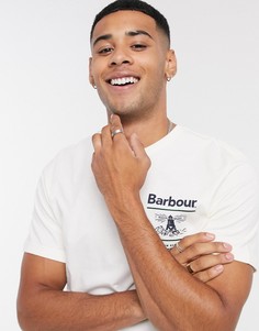 Светлая футболка с логотипом Barbour-Белый