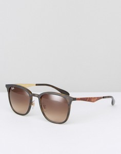 Квадратные черепаховые солнцезащитные очки Ray-Ban 0RB4278-Коричневый