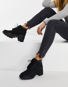Черные ботинки на каблуке со шнуровкой Timberland Kinsley-Черный