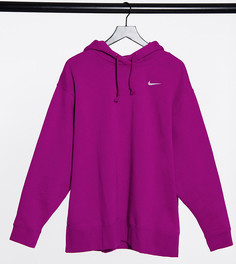 Oversized-худи фиолетового цвета с маленьким логотипом-галочкой Nike Plus-Фиолетовый
