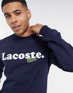 Темно-синий свитшот с большим логотипом-крокодилом Lacoste