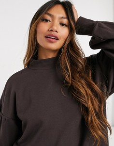 Коричнево-шоколадный свитер с высоким воротом Vero Moda-Коричневый