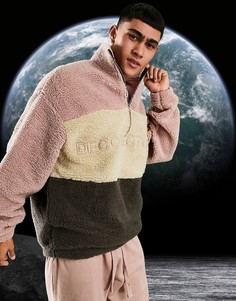 Плюшевый oversized-свитшот в стиле колор блок ASOS Dark Future-Многоцветный
