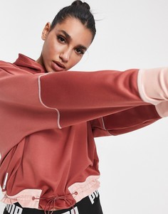 Розовый укороченный худи Puma