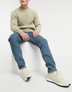 Голубые тонированные суженные книзу эластичные джинсы ASOS DESIGN-Голубой