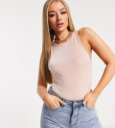 Светло-розовое боди со спинкой-борцовкой Missguided Petite-Розовый