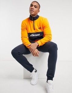 Оранжевый флисовый свитшот на короткой молнии ellesse Radior