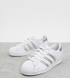 Кроссовки с блестящими вставками adidas Originals Superstars. Эксклюзивно для ASOS-Белый