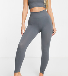 Темно-серые леггинсы в рубчик HIIT - эксклюзивно для ASOS-Серый