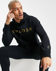 Черное худи с надписью "Swoosh" Nike-Черный