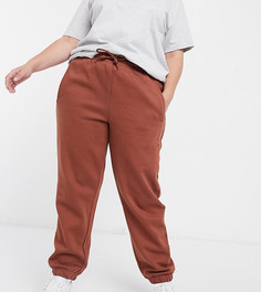 Коричневые oversized-джоггеры с манжетами adidas Originals Cosy Comfort Plus-Коричневый