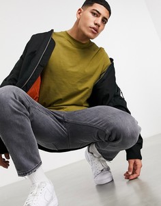 Футболка цвета хаки из органического хлопка и с круглым вырезом ASOS DESIGN-Зеленый