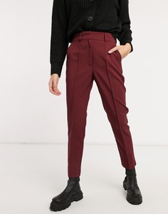 Бордовые строгие классические комбинируемые брюки-сигареты ASOS DESIGN-Красный