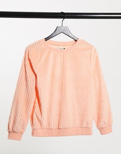 Персиковый вельветовый oversized-свитер Street Collective-Оранжевый