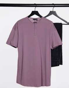 Длинная свободная футболка выбеленного сиреневого цвета в винтажном стиле ASOS DESIGN-Фиолетовый